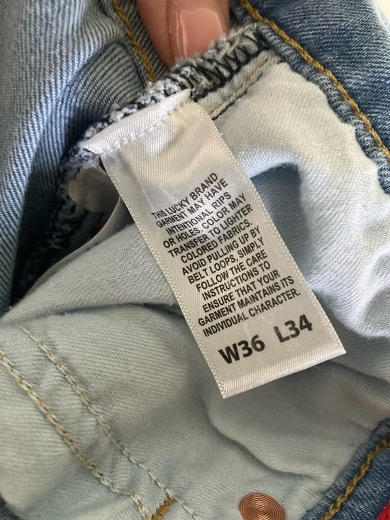 Lucky Brand 410 Athletic Straight Jeans 36x34 Light Wash Stretch Denim Men’s - Picture 11 of 11